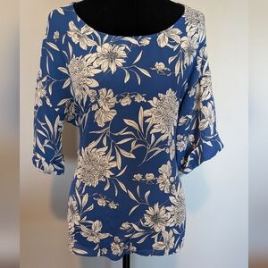 West Kei Blue Floral Women's Blouse